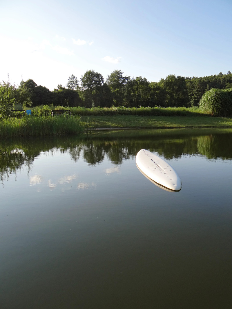Ein Surfboard im See